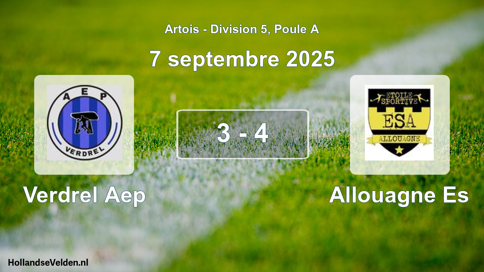 Match joué: Verdrel Aep - Allouagne Es 3 - 4 (7 septembre 2025)