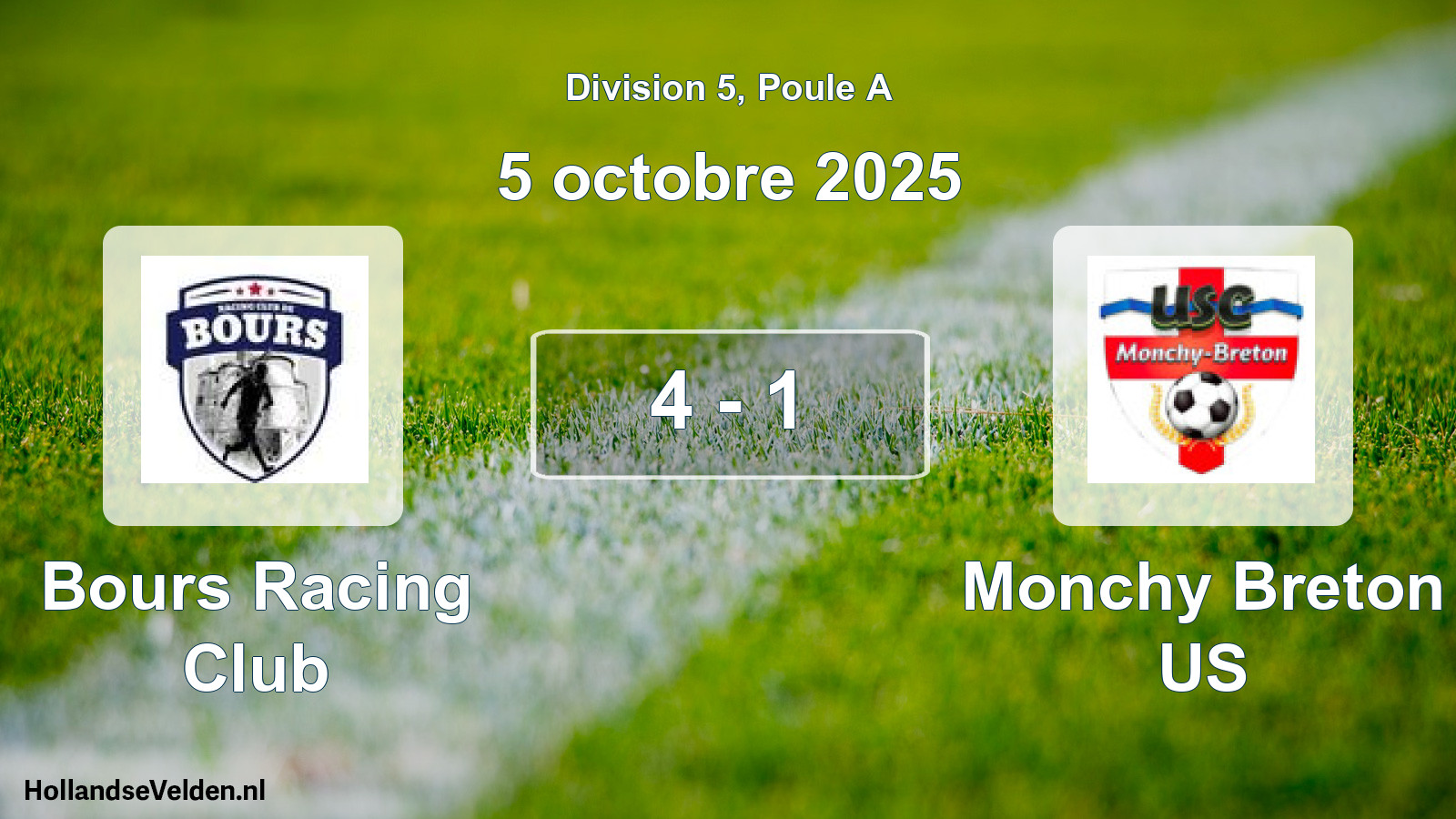Match joué: Bours Racing Club - Monchy Breton US 4 - 1 (5 octobre 2025)