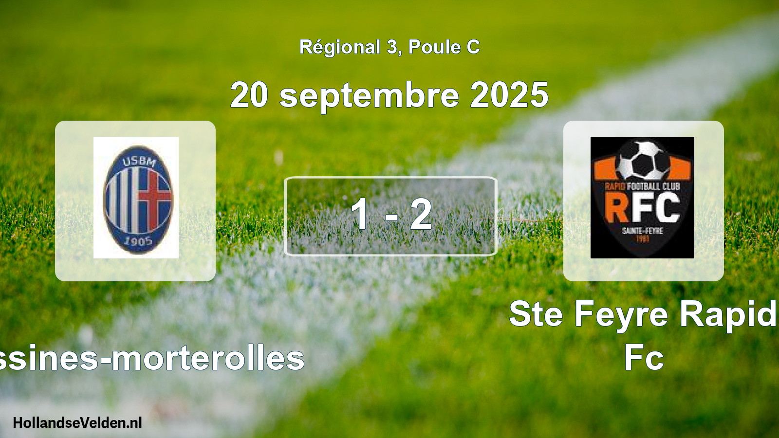 Gespeelde wedstrijd: Bessines-morterolles - Ste Feyre Rapid Fc 1 - 2 (20 septembre 2025)