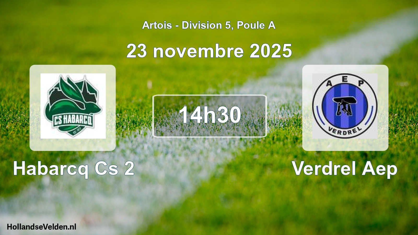 Match programmé: Habarcq Cs 2 - Verdrel Aep (23 novembre 2025)