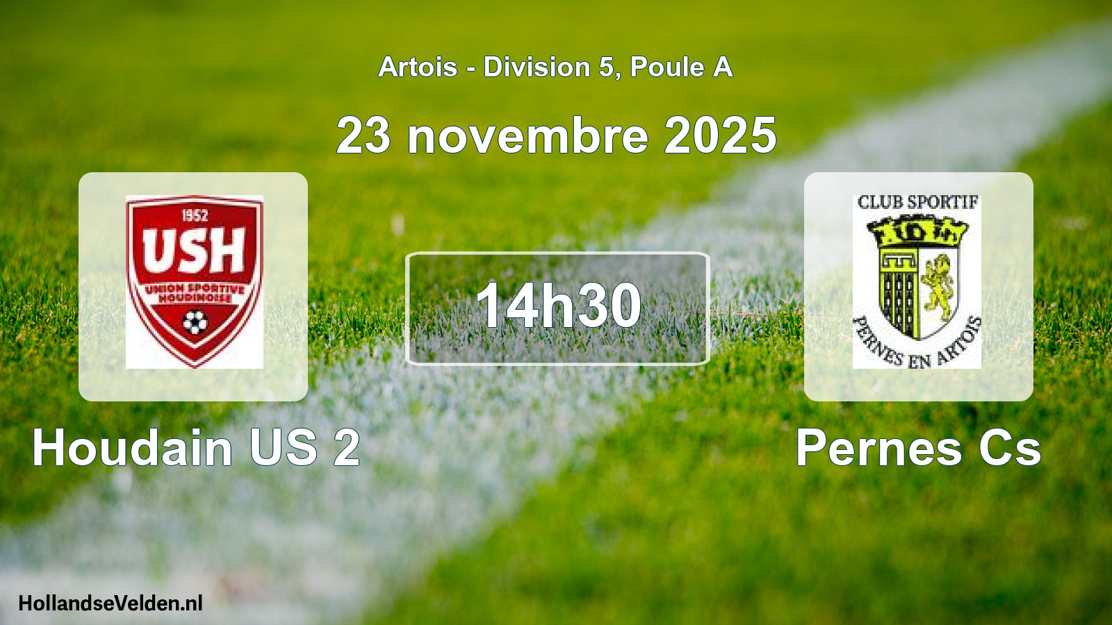 Match programmé: Houdain US 2 - Pernes Cs (23 novembre 2025)