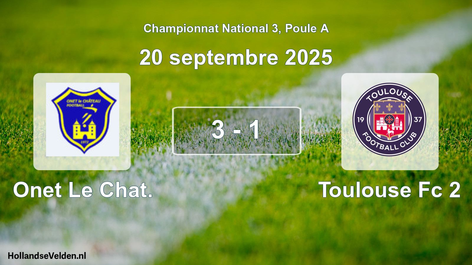 Total number of matches played: Onet Le Chat. - Toulouse Fc 2 3 - 1 (20 September 2025)