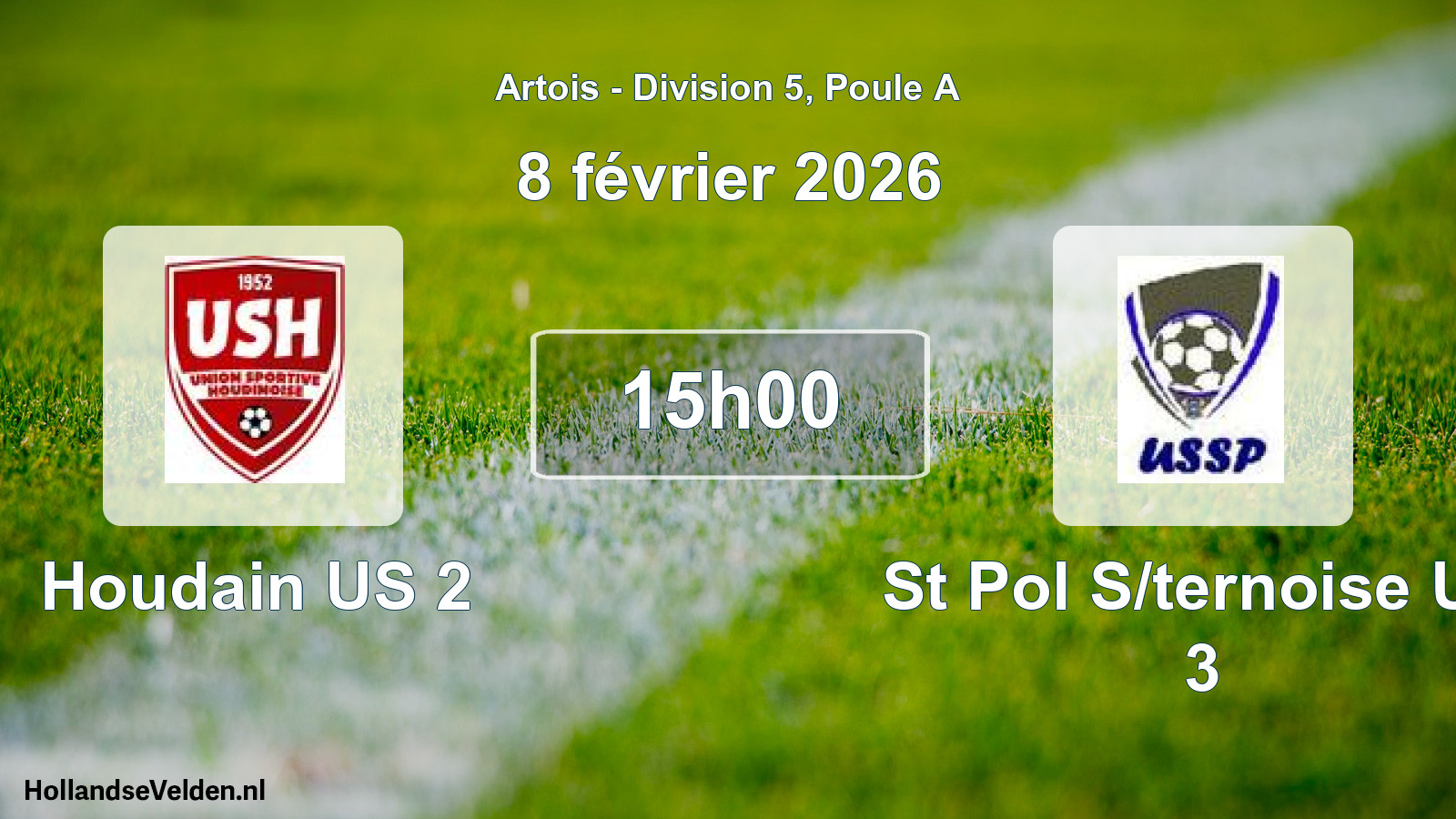 Match programmé: Houdain US 2 - St Pol S/ternoise US 3 (8 février 2026)