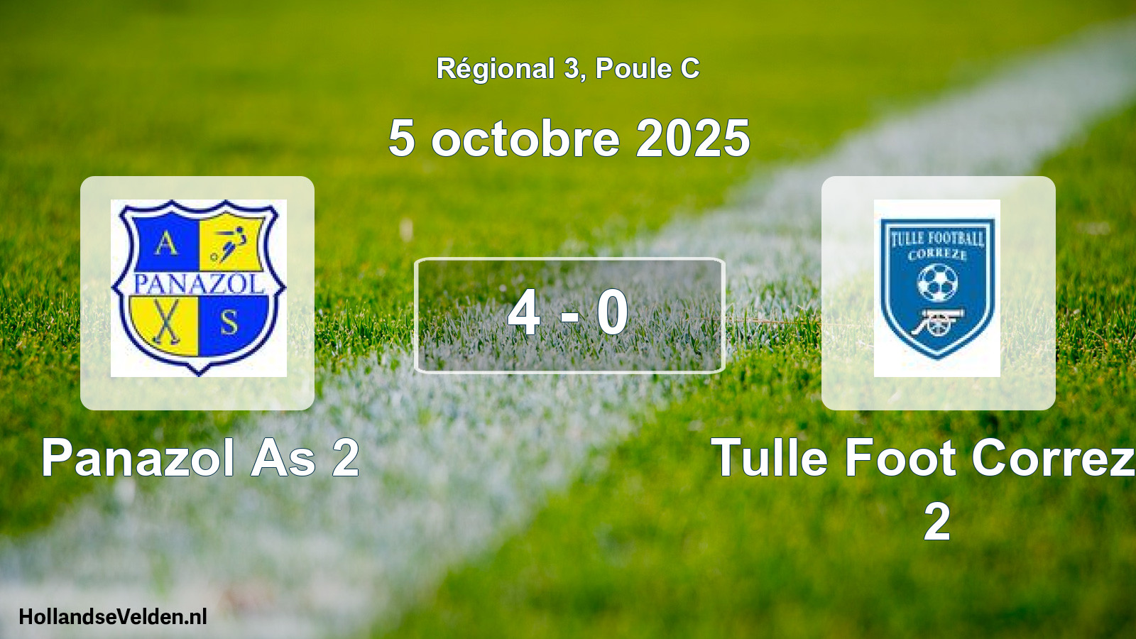 Total number of matches played: Panazol As 2 - Tulle Foot Correze 2 4 - 0 (5 October 2025)