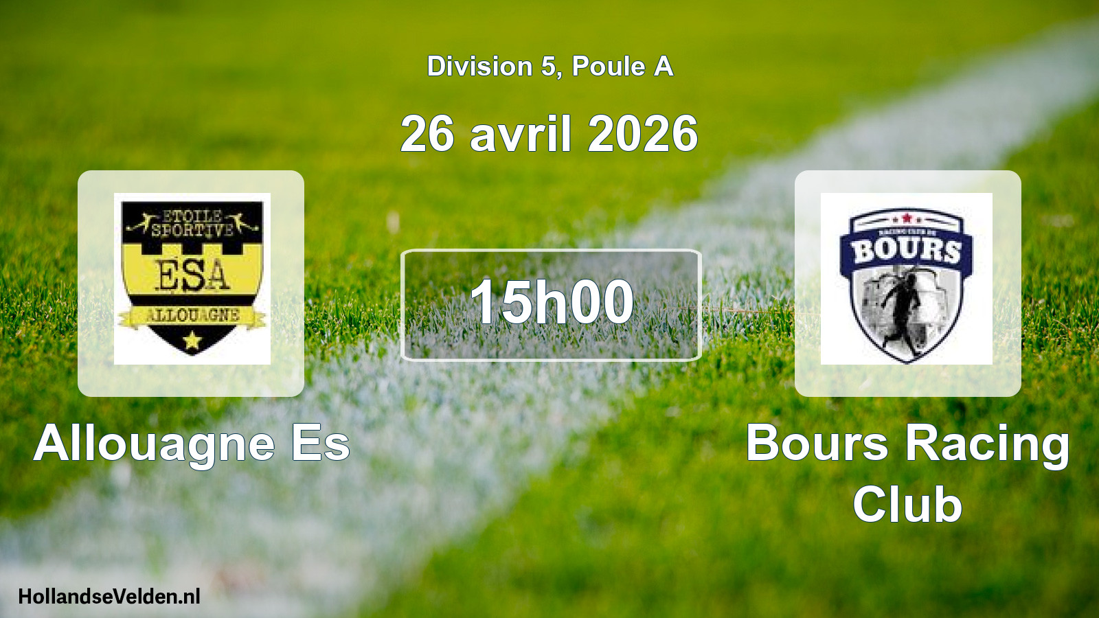 Geplande wedstrijd: Allouagne Es - Bours Racing Club (26 april 2026)