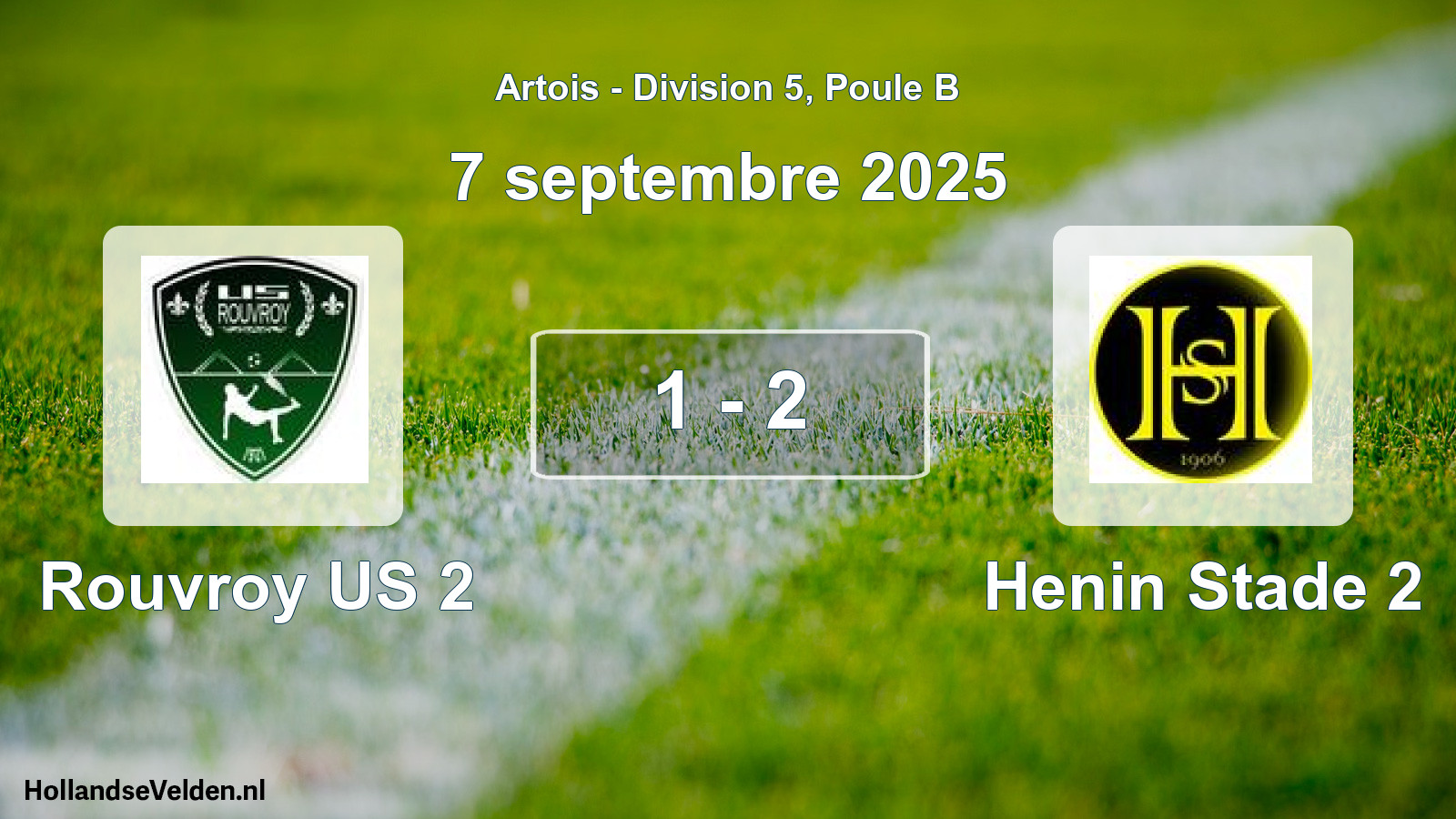 Gespeelde wedstrijd: Rouvroy US 2 - Henin Stade 2 1 - 2 (7 september 2025)