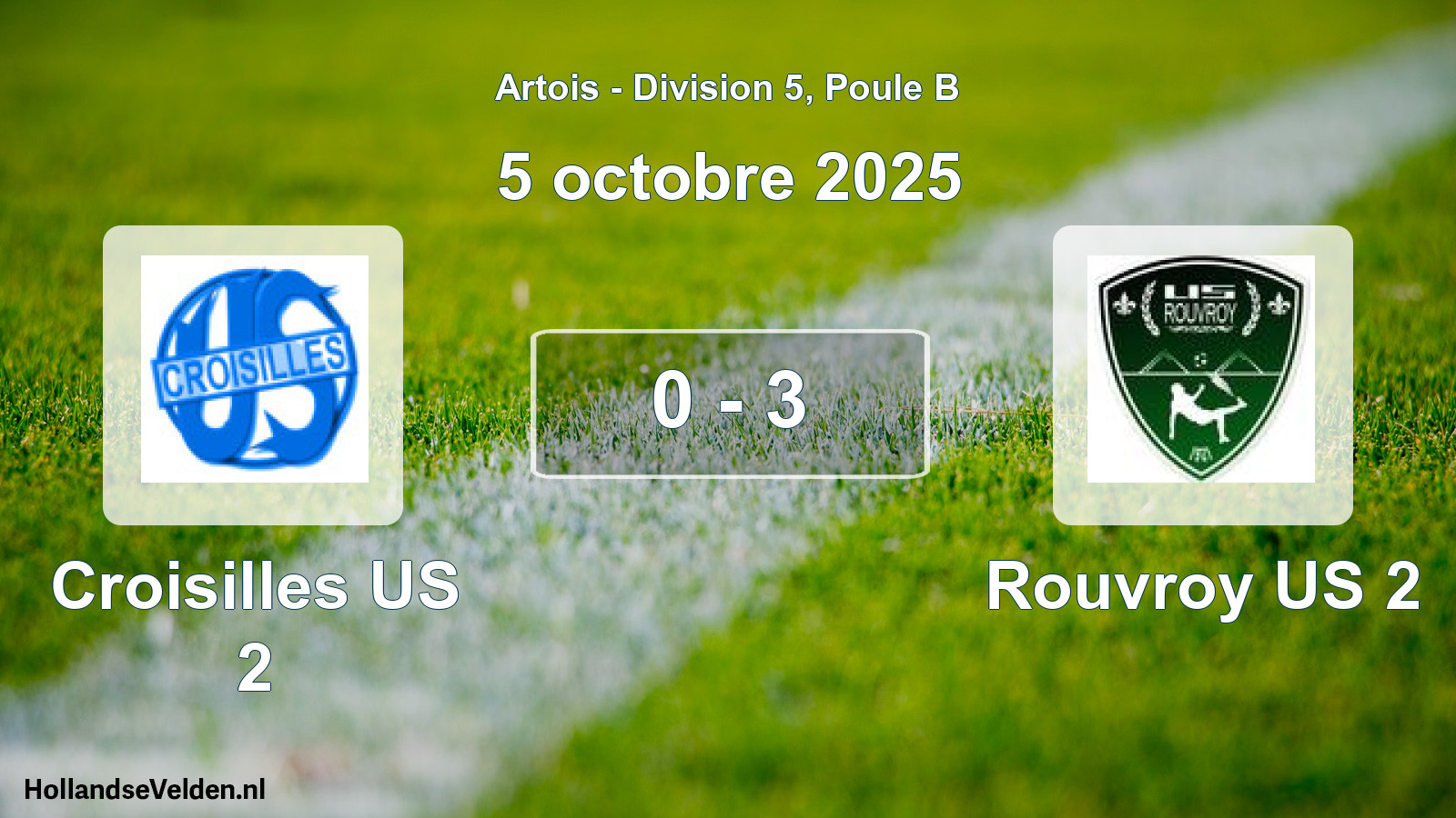 Match joué: Croisilles US 2 - Rouvroy US 2 0 - 3 (5 octobre 2025)