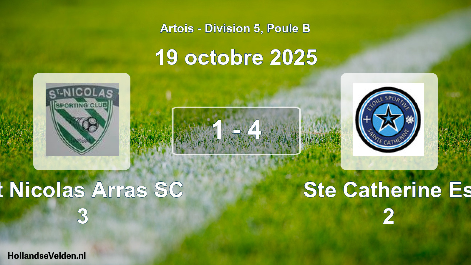 Gespeelde wedstrijd: St Nicolas Arras SC 3 - Ste Catherine Es 2 1 - 4 (19 oktober 2025)