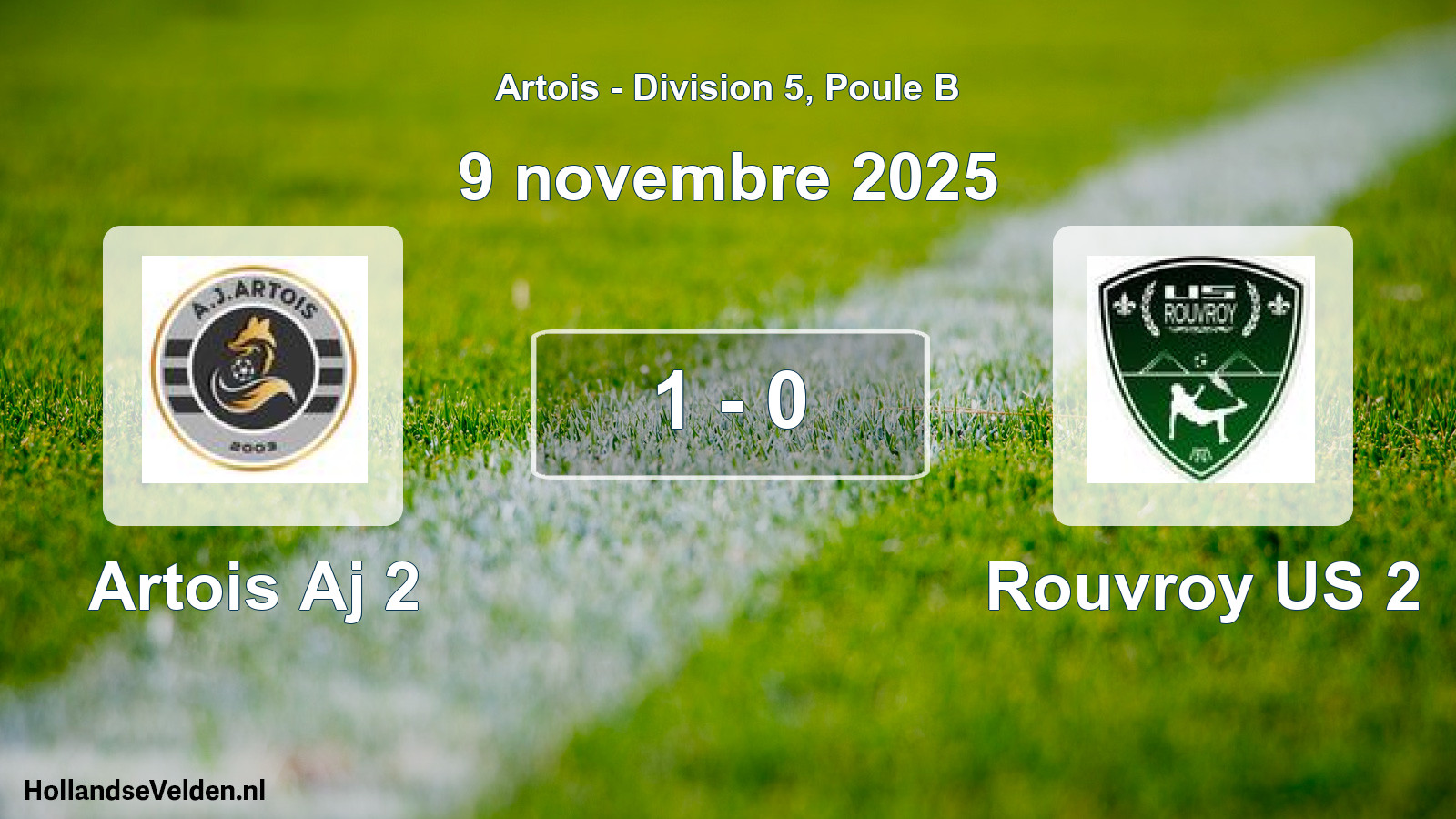 Match joué: Artois Aj 2 - Rouvroy US 2 1 - 0 (9 novembre 2025)