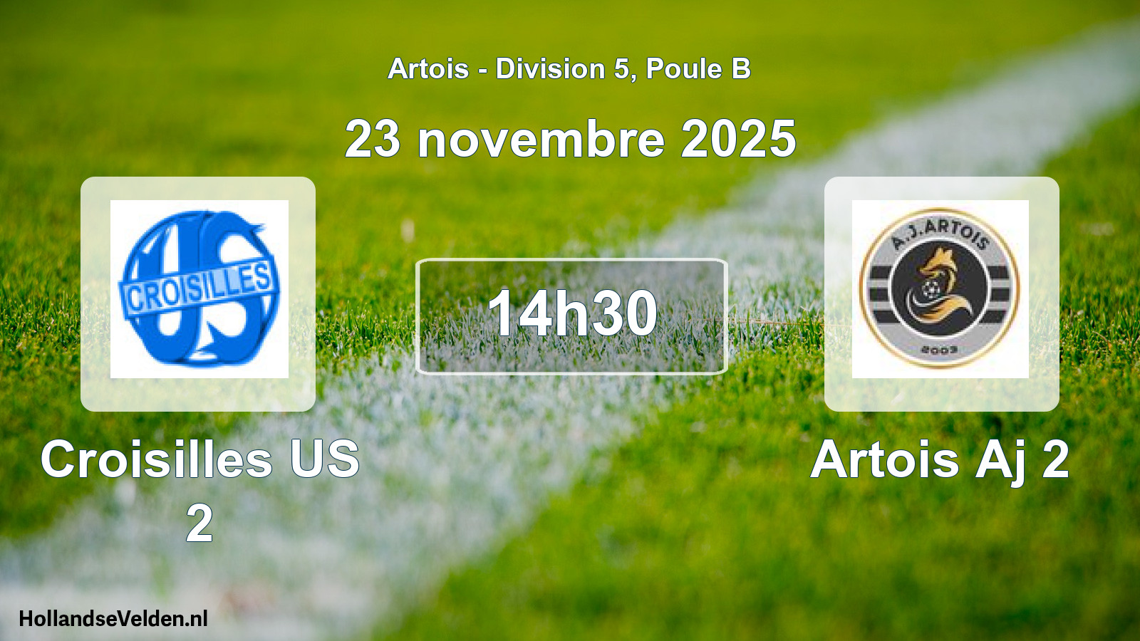 Match programmé: Croisilles US 2 - Artois Aj 2 (23 novembre 2025)