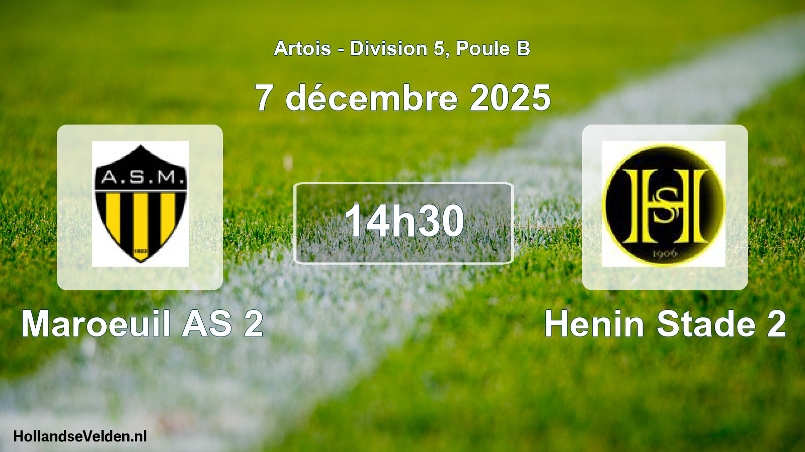 Match programmé: Maroeuil AS 2 - Henin Stade 2 (7 décembre 2025)