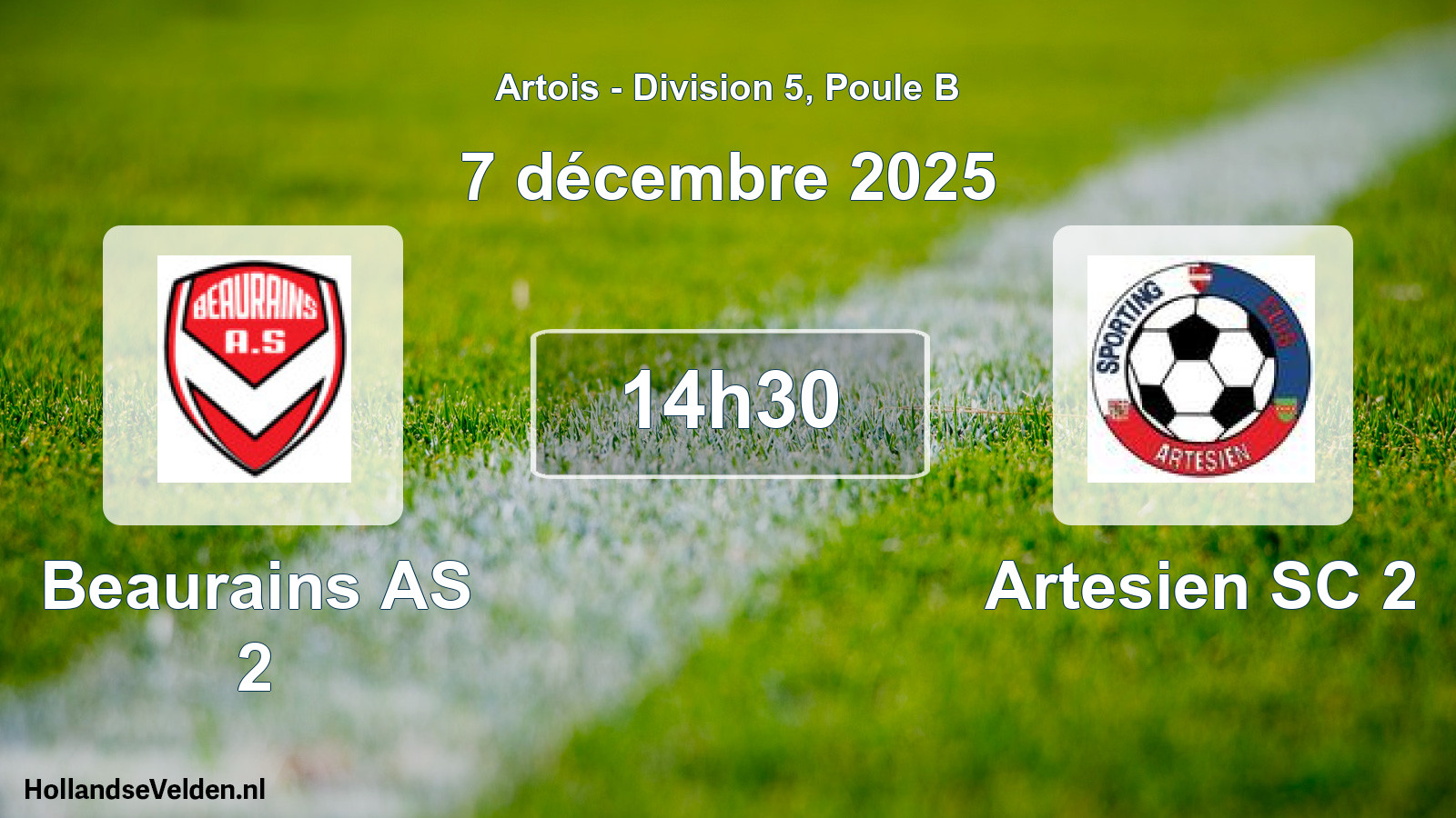 Match programmé: Beaurains AS 2 - Artesien SC 2 (7 décembre 2025)