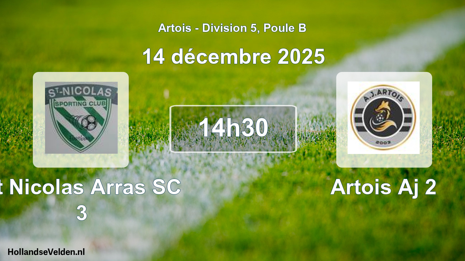 Scheduled Match: St Nicolas Arras SC 3 - Artois Aj 2 (14 December 2025)