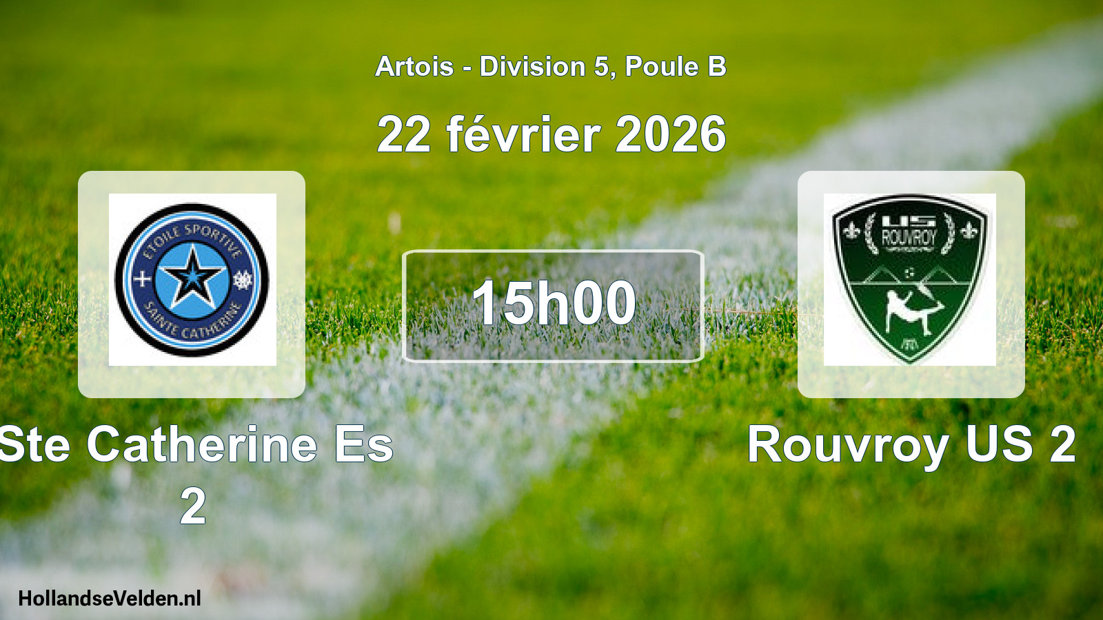 Match programmé: Ste Catherine Es 2 - Rouvroy US 2 (22 février 2026)