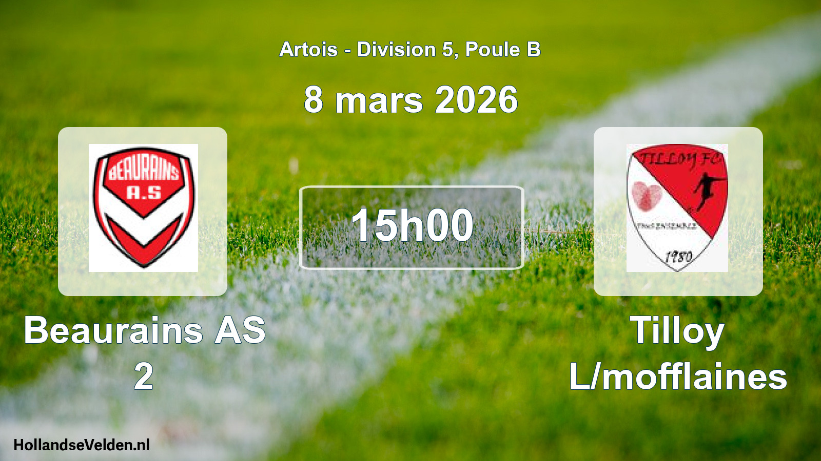 Geplande wedstrijd: Beaurains AS 2 - Tilloy L/mofflaines (8 maart 2026)