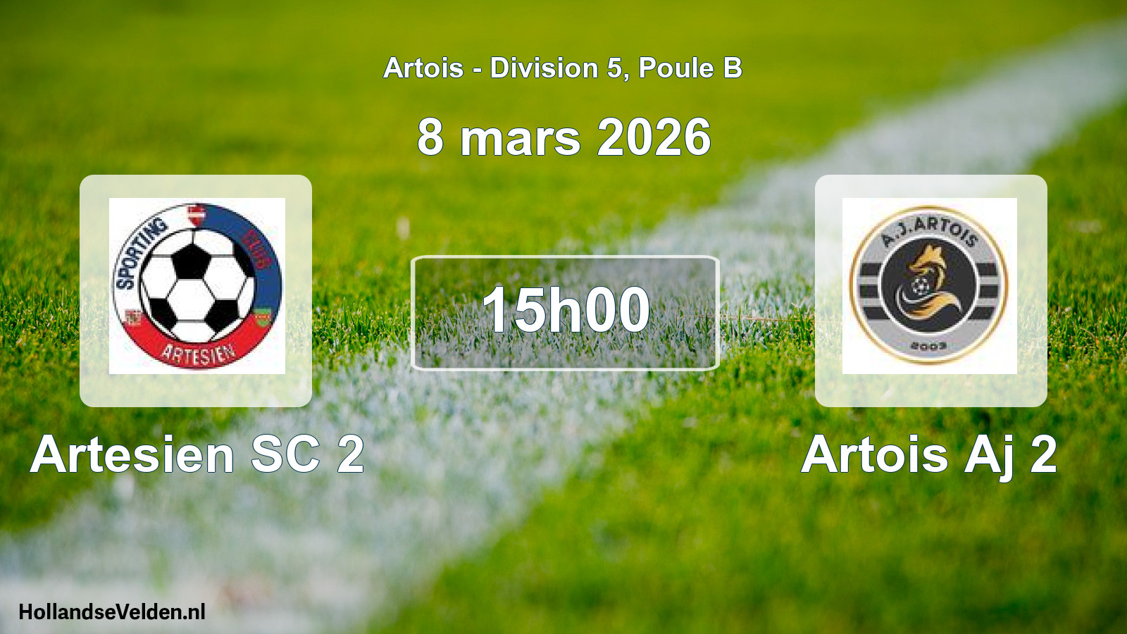 Match programmé: Artesien SC 2 - Artois Aj 2 (8 mars 2026)