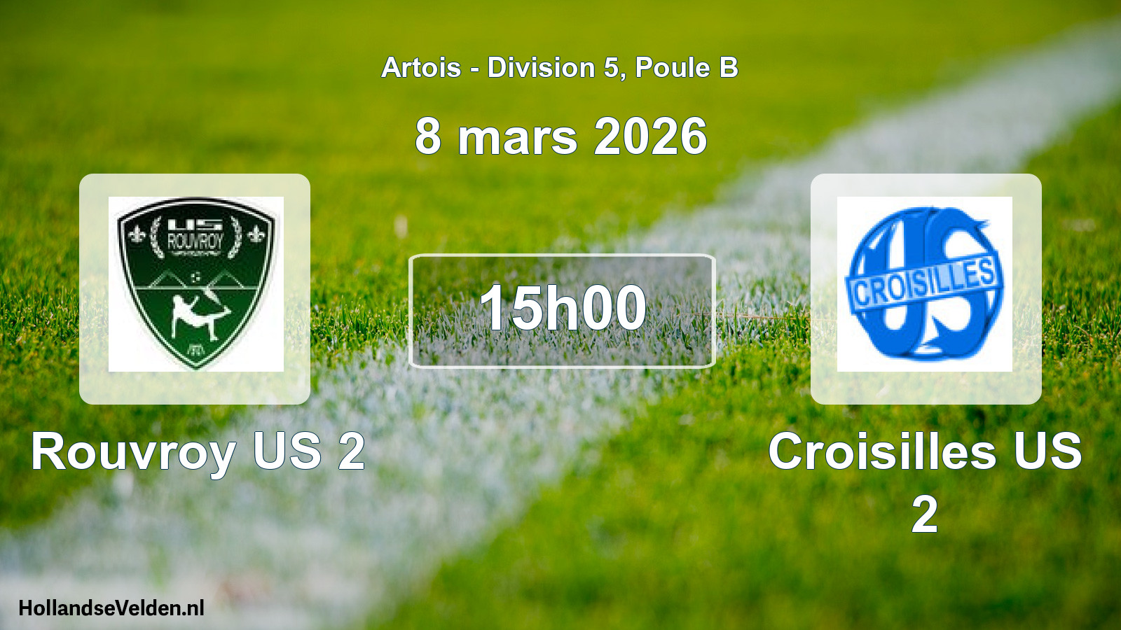 Geplande wedstrijd: Rouvroy US 2 - Croisilles US 2 (8 maart 2026)