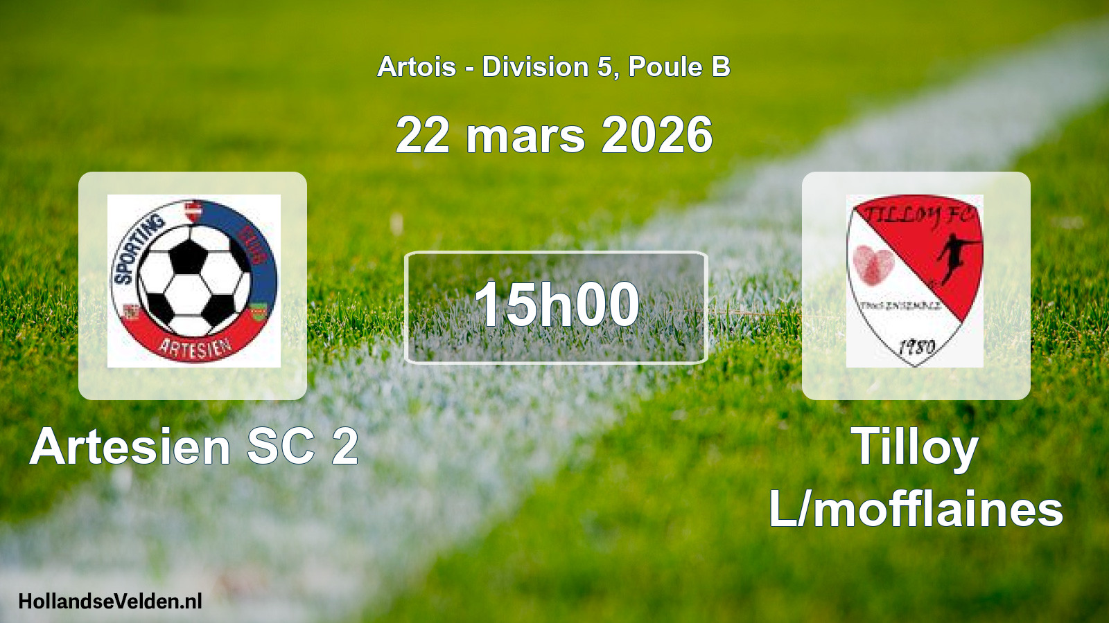 Geplande wedstrijd: Artesien SC 2 - Tilloy L/mofflaines (22 maart 2026)