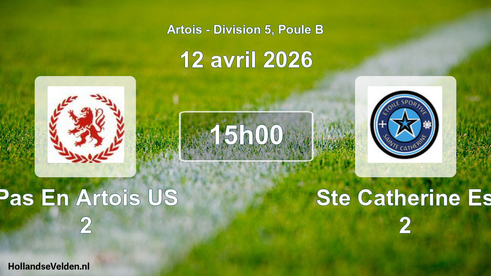 Geplande wedstrijd: Pas En Artois US 2 - Ste Catherine Es 2 (12 april 2026)
