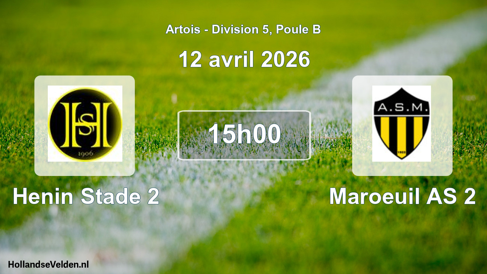 Geplande wedstrijd: Henin Stade 2 - Maroeuil AS 2 (12 april 2026)