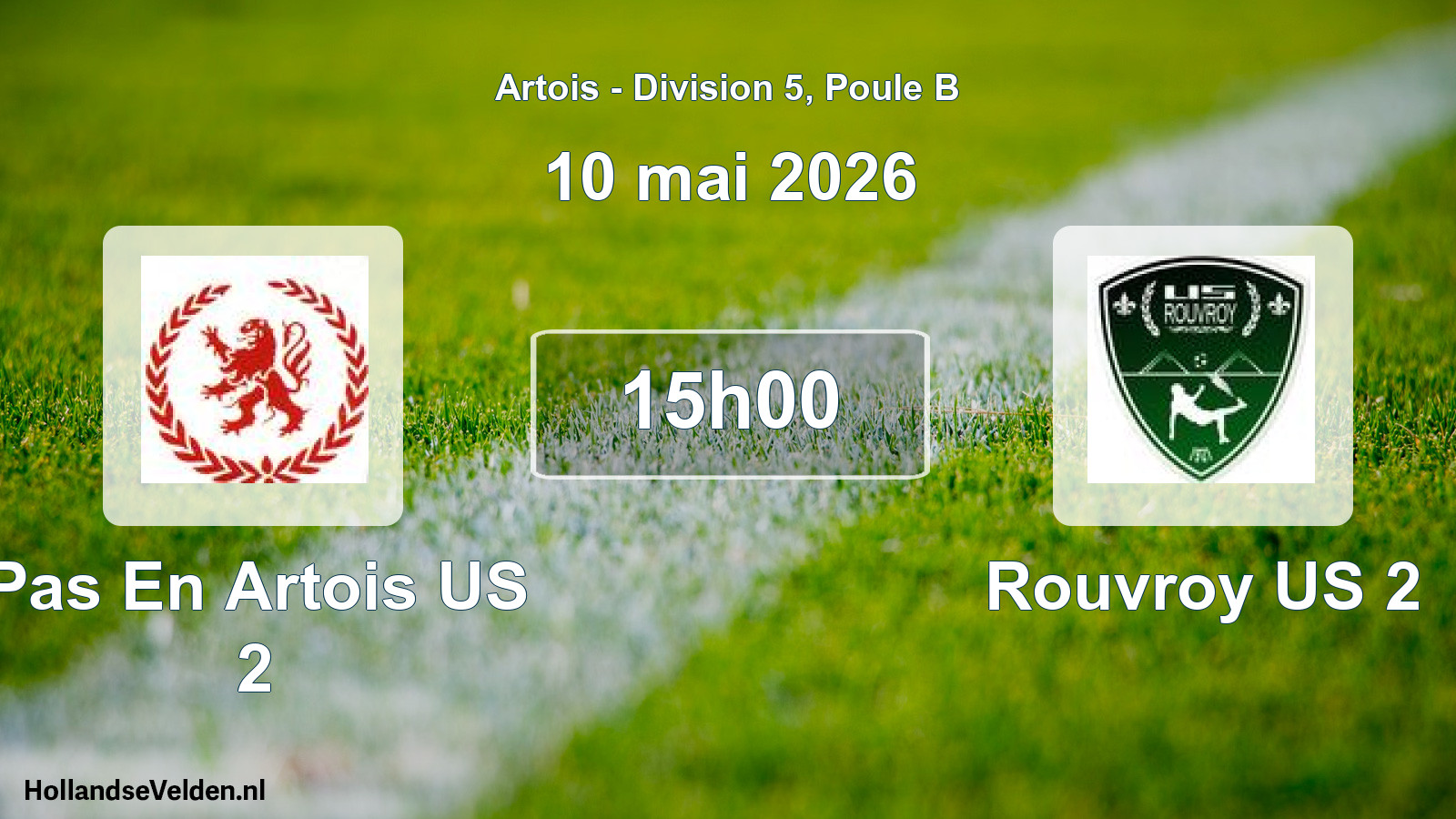 Scheduled Match: Pas En Artois US 2 - Rouvroy US 2 (10 May 2026)