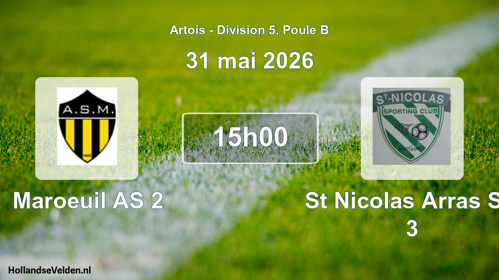Scheduled Match: Maroeuil AS 2 - St Nicolas Arras SC 3 (31 May 2026)
