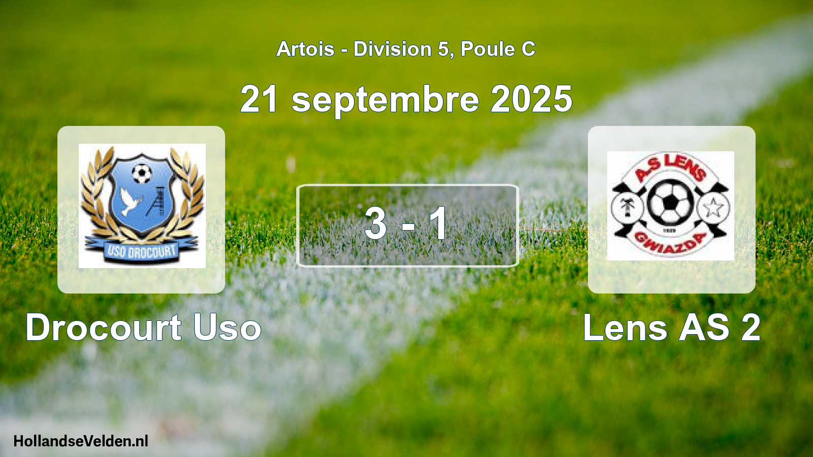 Match joué: Drocourt Uso - Lens AS 2 3 - 1 (21 septembre 2025)
