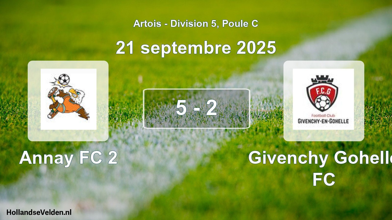 Total number of matches played: Annay FC 2 - Givenchy Gohelle FC 5 - 2 (21 September 2025)