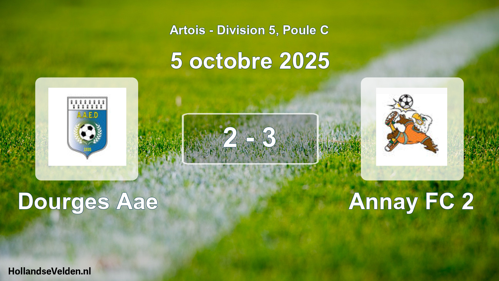 Match joué: Dourges Aae - Annay FC 2 2 - 3 (5 octobre 2025)