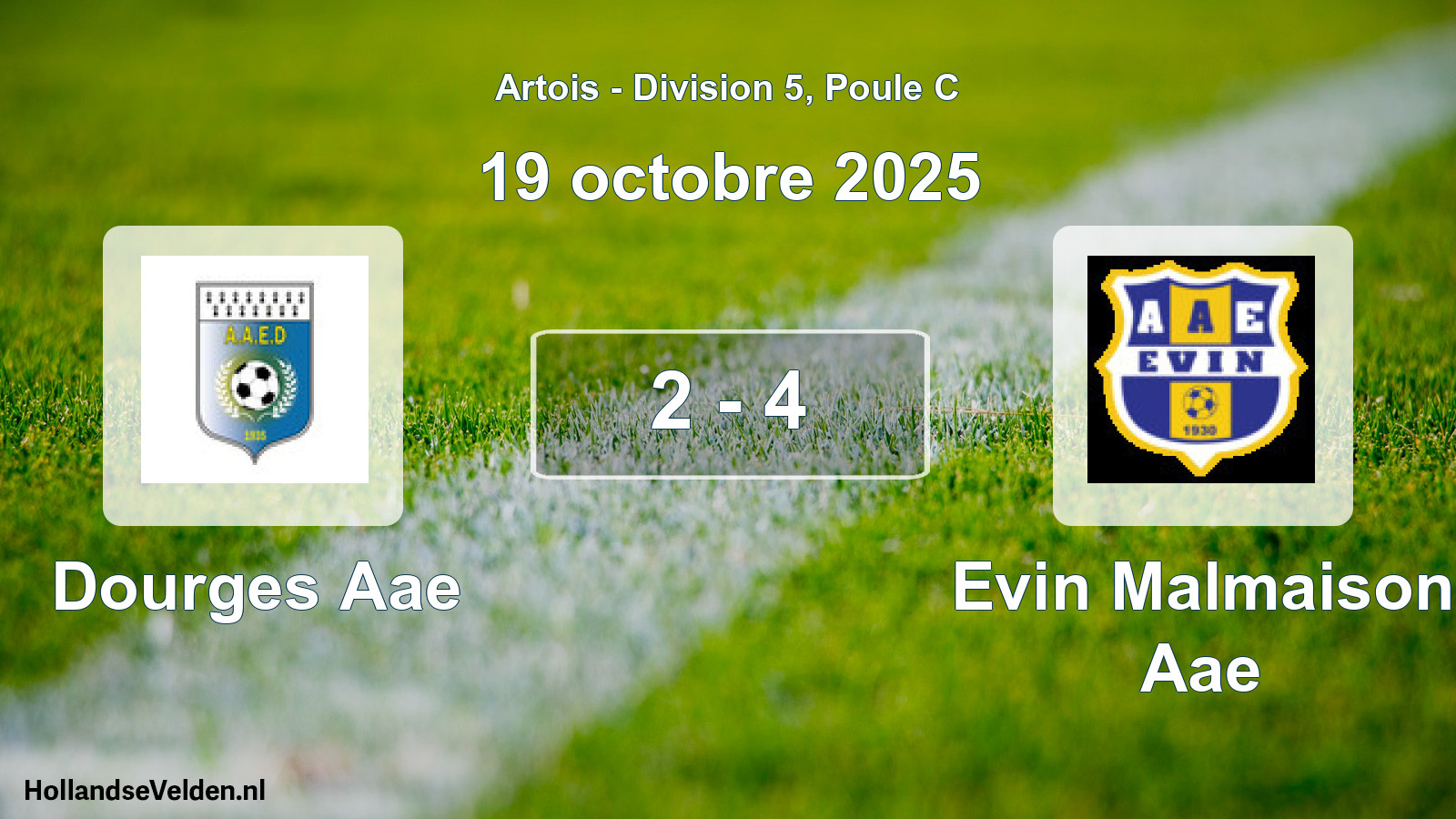 Total number of matches played: Dourges Aae - Evin Malmaison Aae 2 - 4 (19 October 2025)