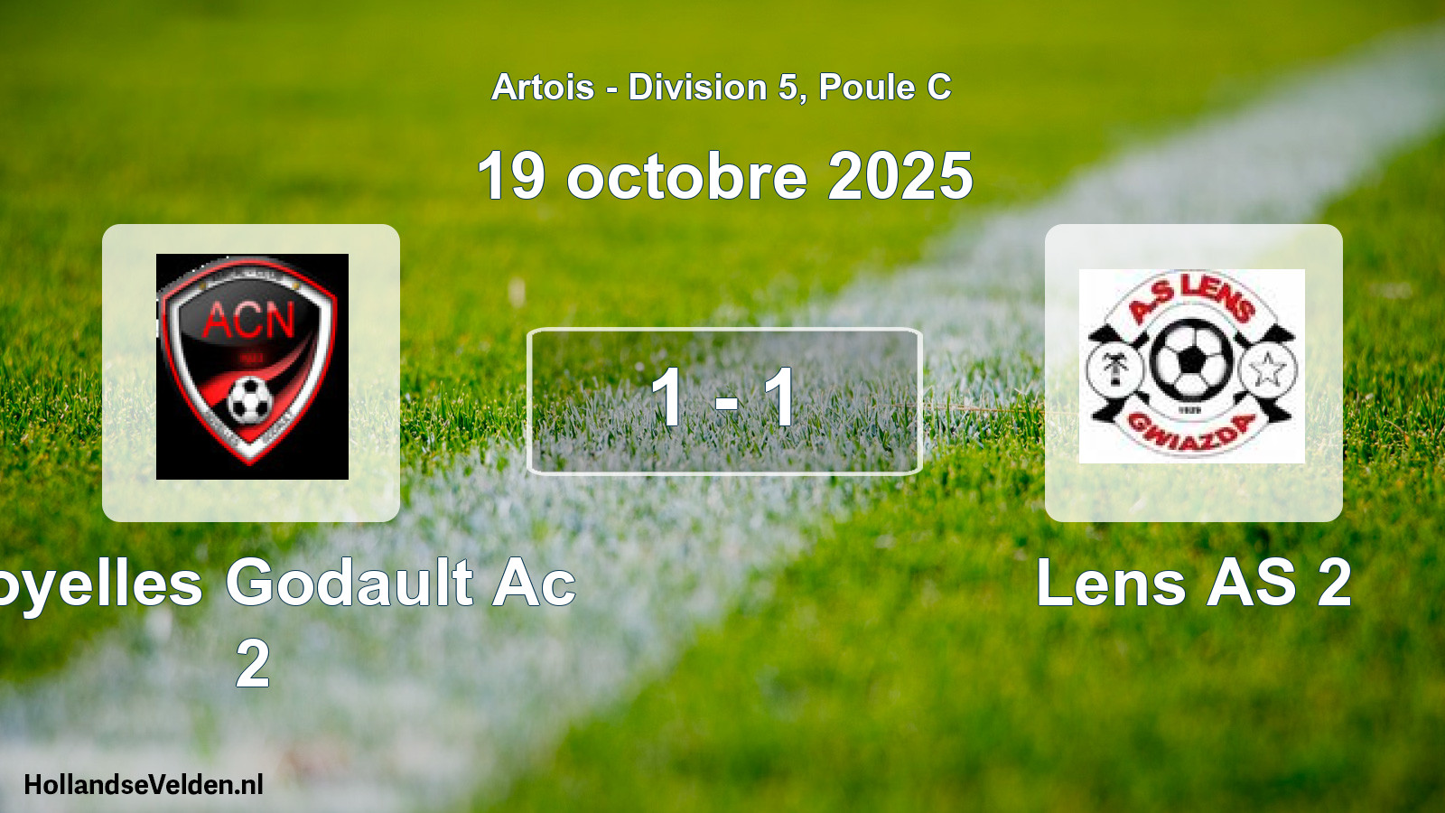 Match joué: Noyelles Godault Ac 2 - Lens AS 2 1 - 1 (19 octobre 2025)