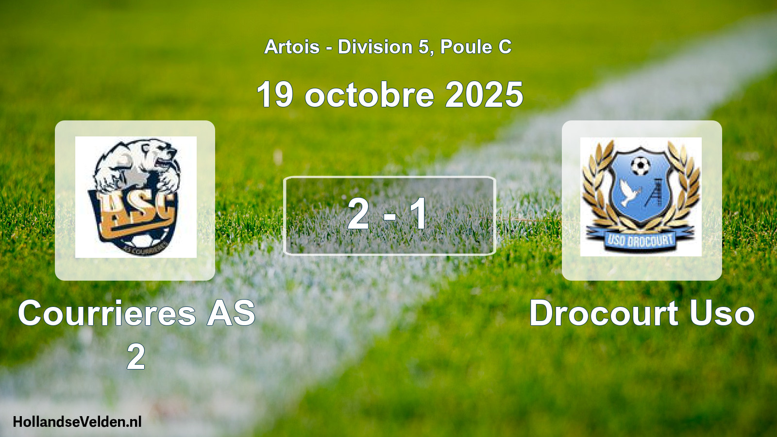 Match joué: Courrieres AS 2 - Drocourt Uso 2 - 1 (19 octobre 2025)