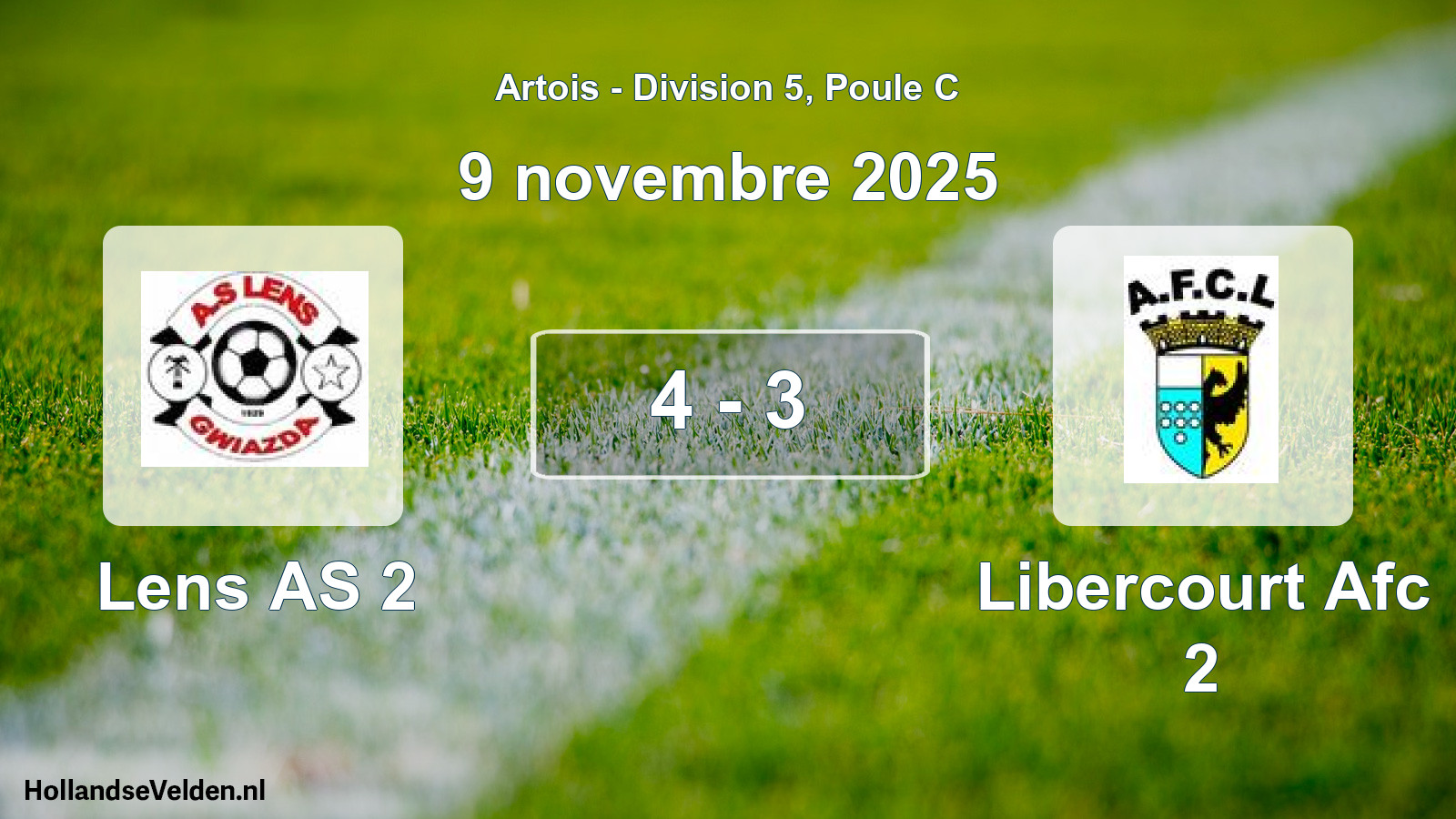 Gespeelde wedstrijd: Lens AS 2 - Libercourt Afc 2 4 - 3 (9 november 2025)