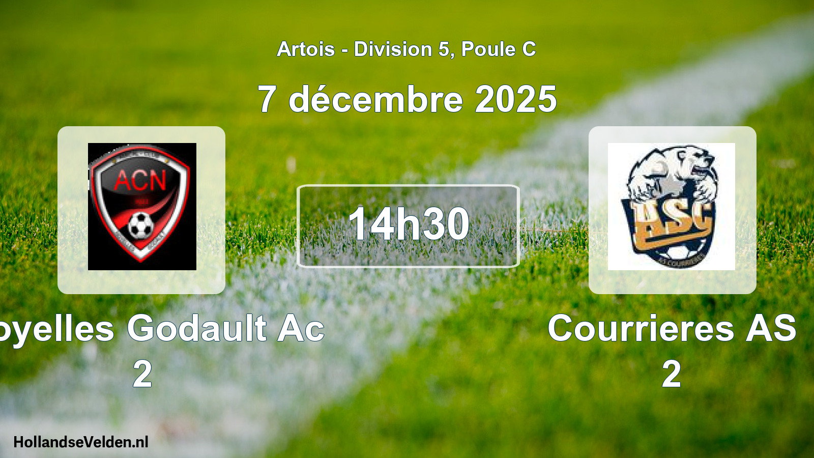 Match programmé: Noyelles Godault Ac 2 - Courrieres AS 2 (7 décembre 2025)