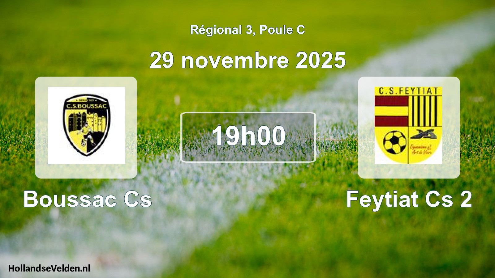Geplande wedstrijd: Boussac Cs - Feytiat Cs 2 (29 novembre 2025)