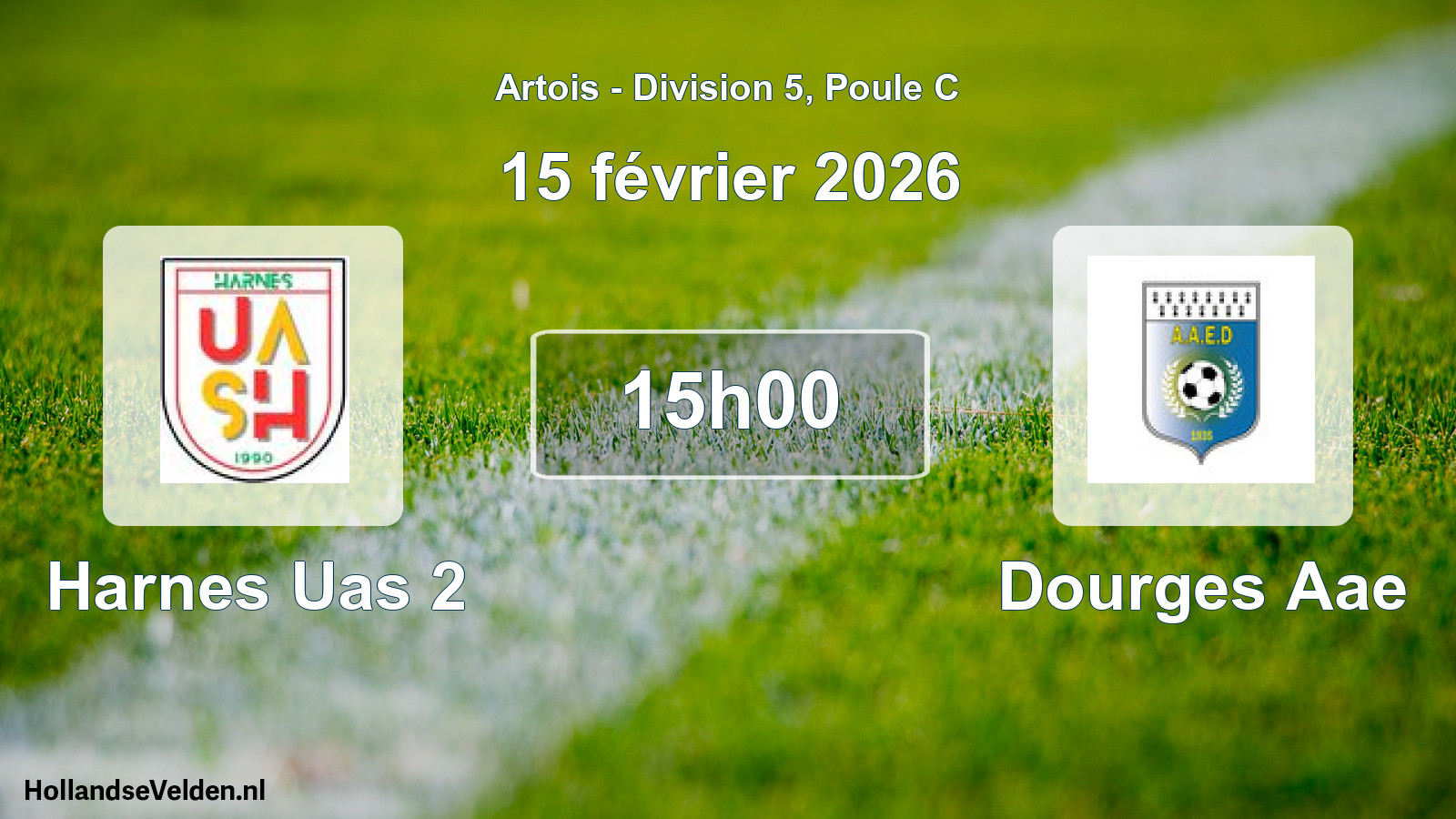Match programmé: Harnes Uas 2 - Dourges Aae (15 février 2026)
