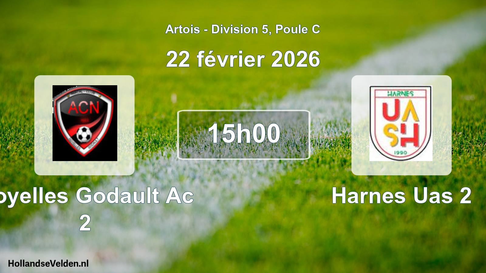 Match programmé: Noyelles Godault Ac 2 - Harnes Uas 2 (22 février 2026)
