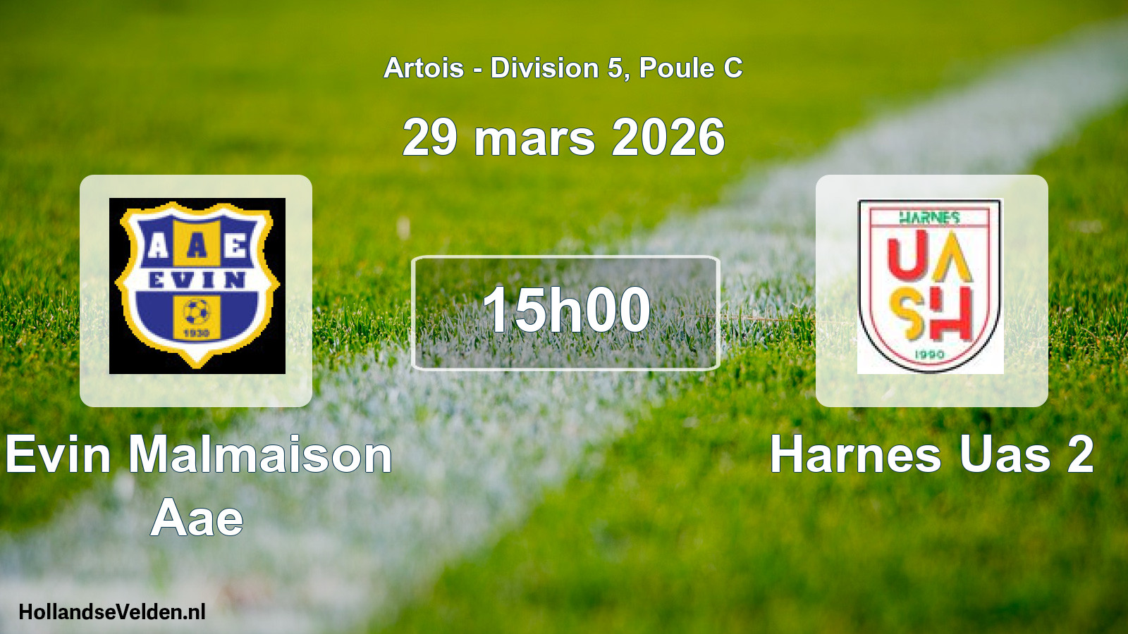 Geplande wedstrijd: Evin Malmaison Aae - Harnes Uas 2 (29 maart 2026)