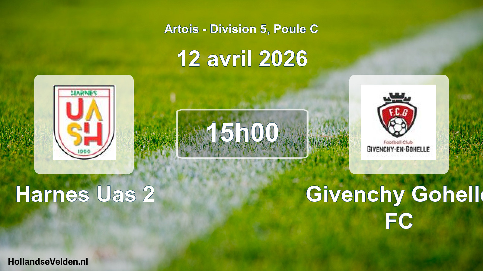 Match programmé: Harnes Uas 2 - Givenchy Gohelle FC (12 avril 2026)