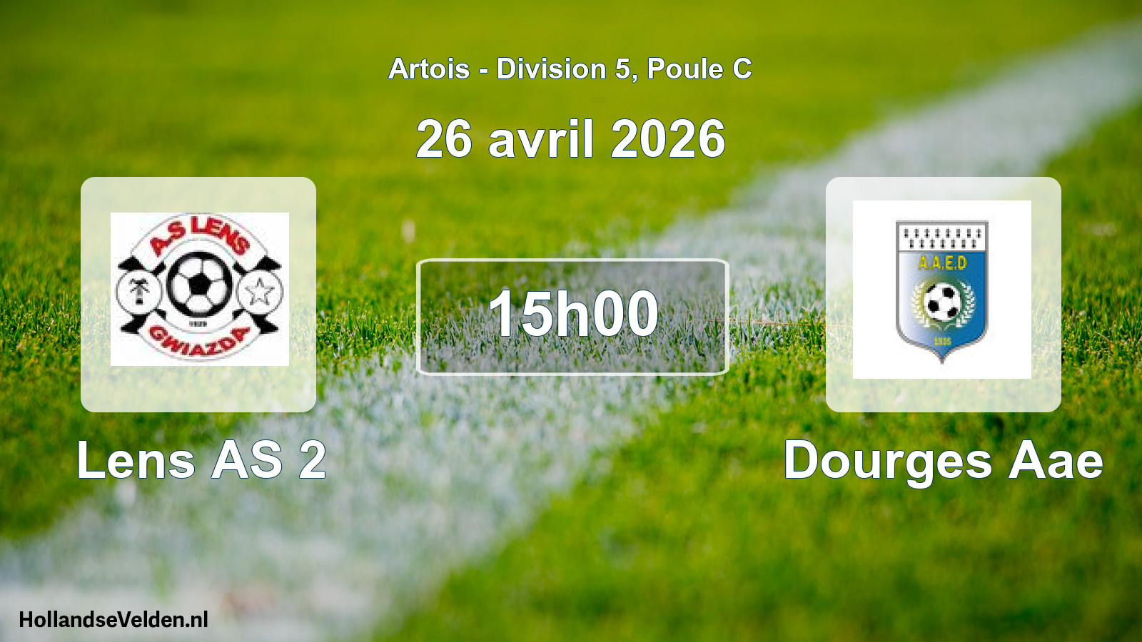 Match programmé: Lens AS 2 - Dourges Aae (26 avril 2026)