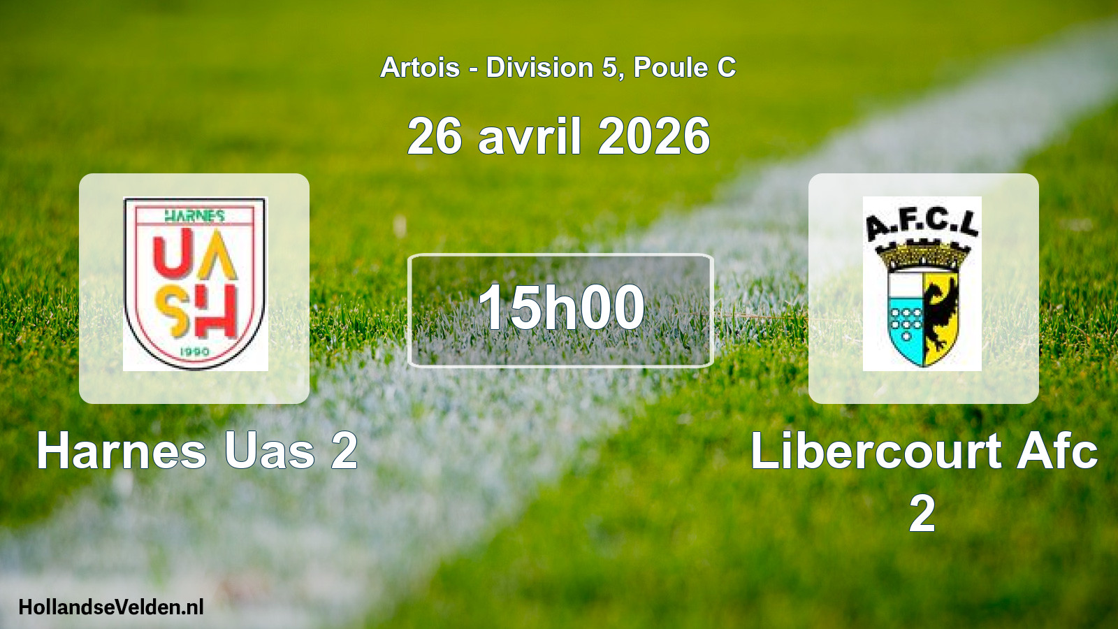 Match programmé: Harnes Uas 2 - Libercourt Afc 2 (26 avril 2026)