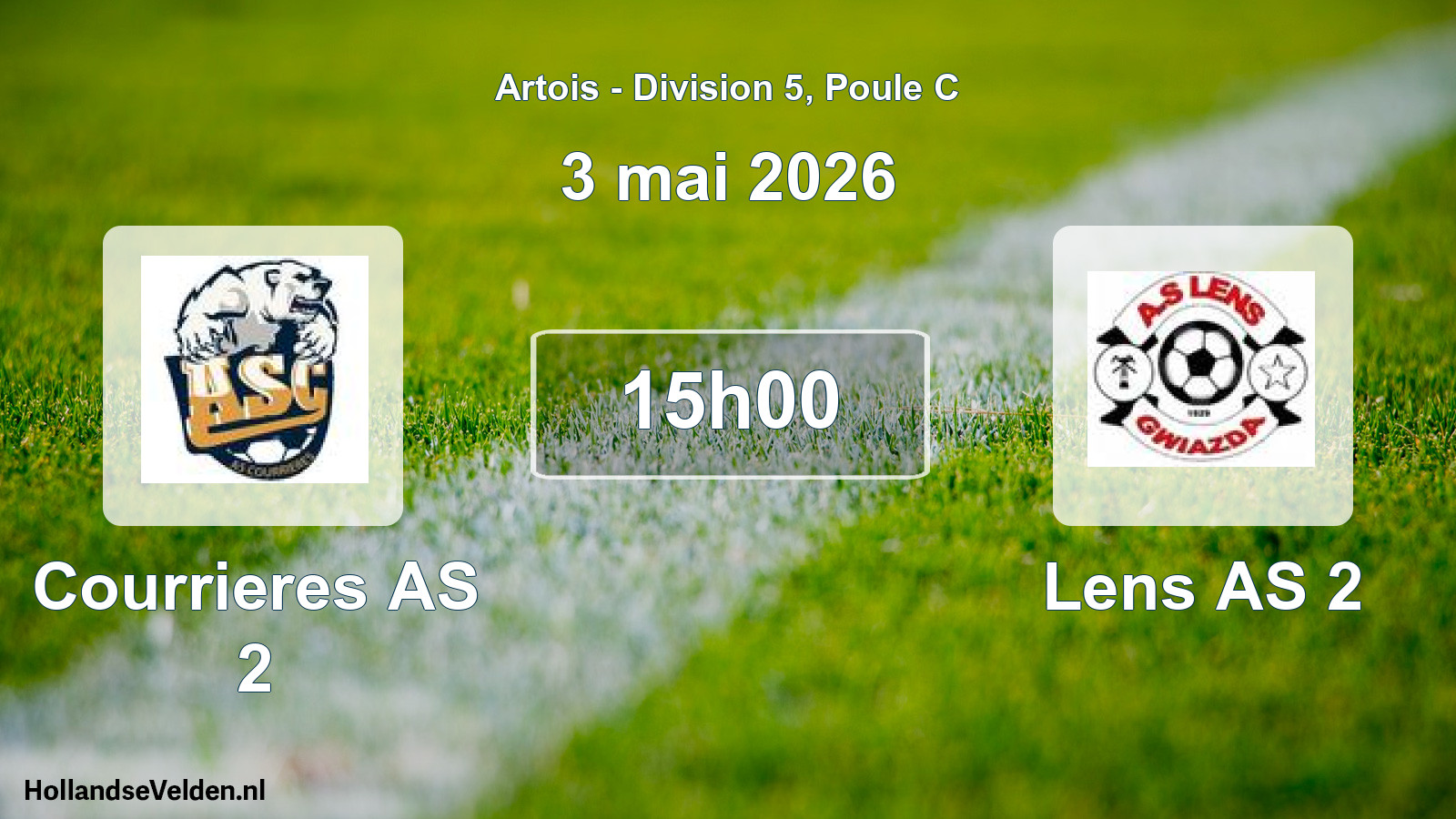 Match programmé: Courrieres AS 2 - Lens AS 2 (3 mai 2026)