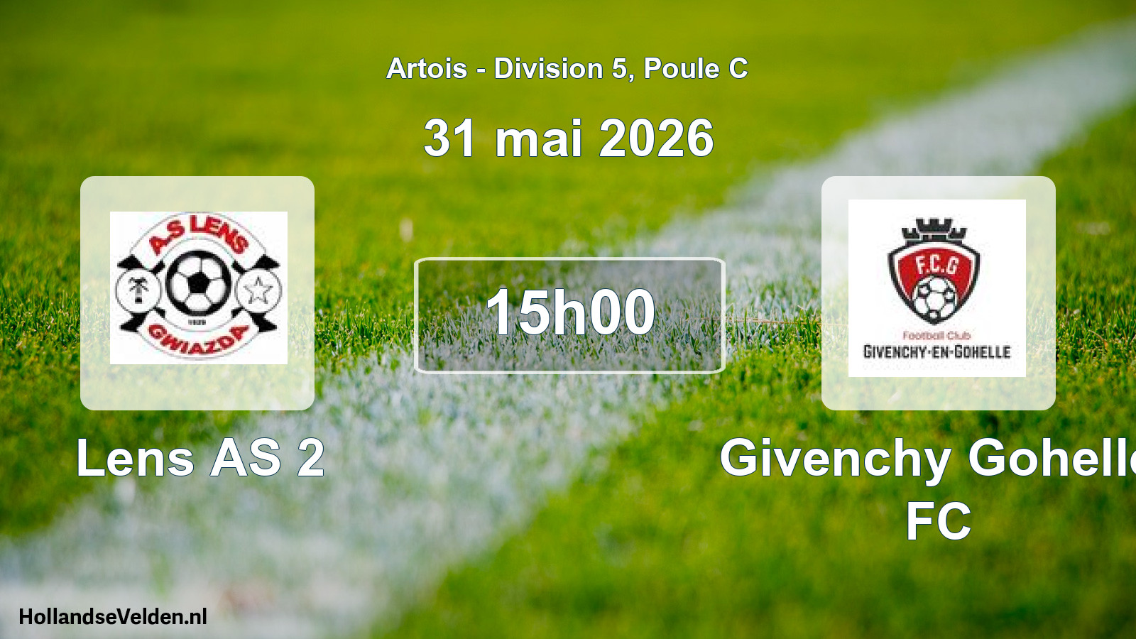 Match programmé: Lens AS 2 - Givenchy Gohelle FC (31 mai 2026)