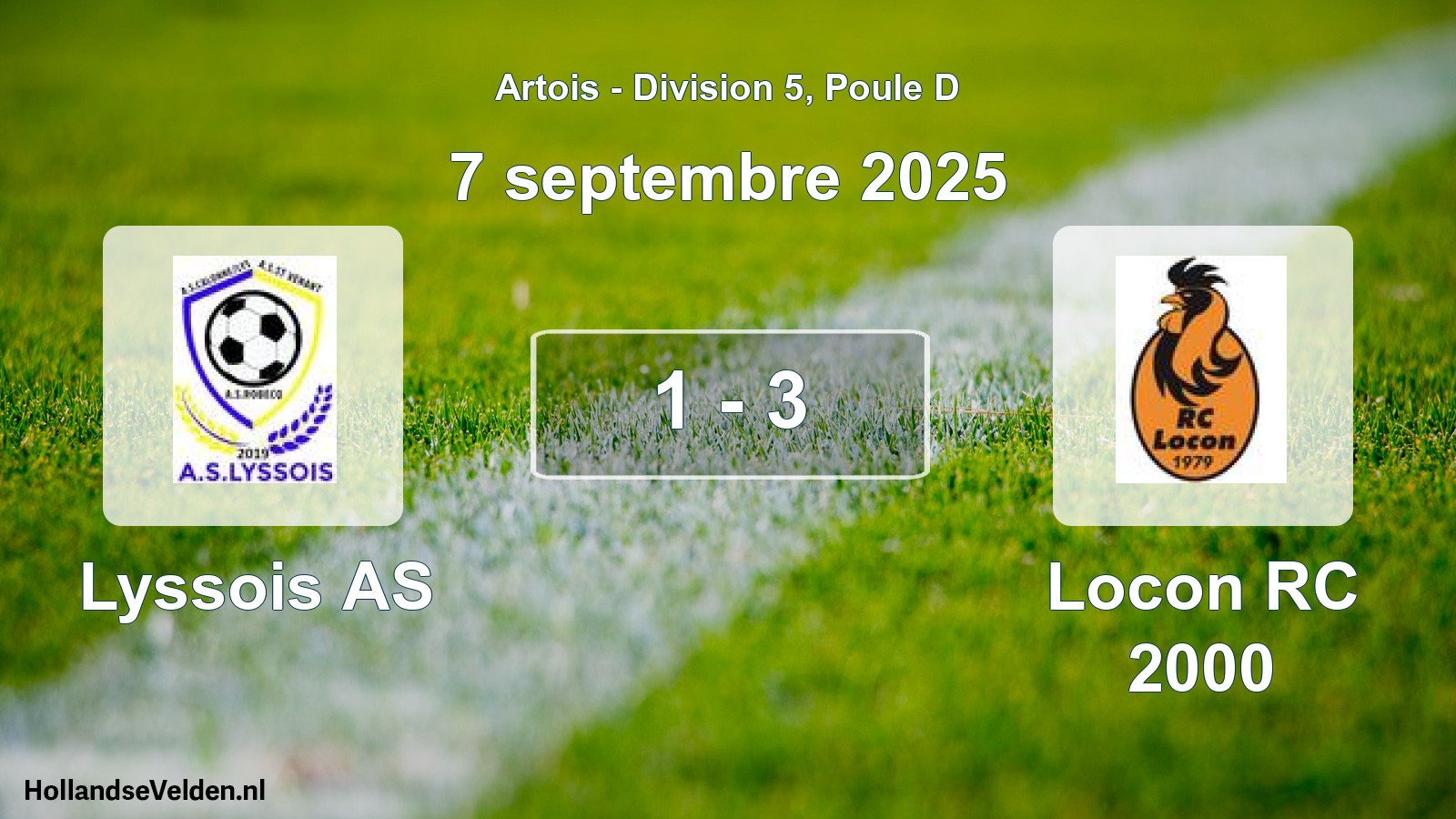Match joué: Lyssois AS - Locon RC 2000 1 - 3 (7 septembre 2025)