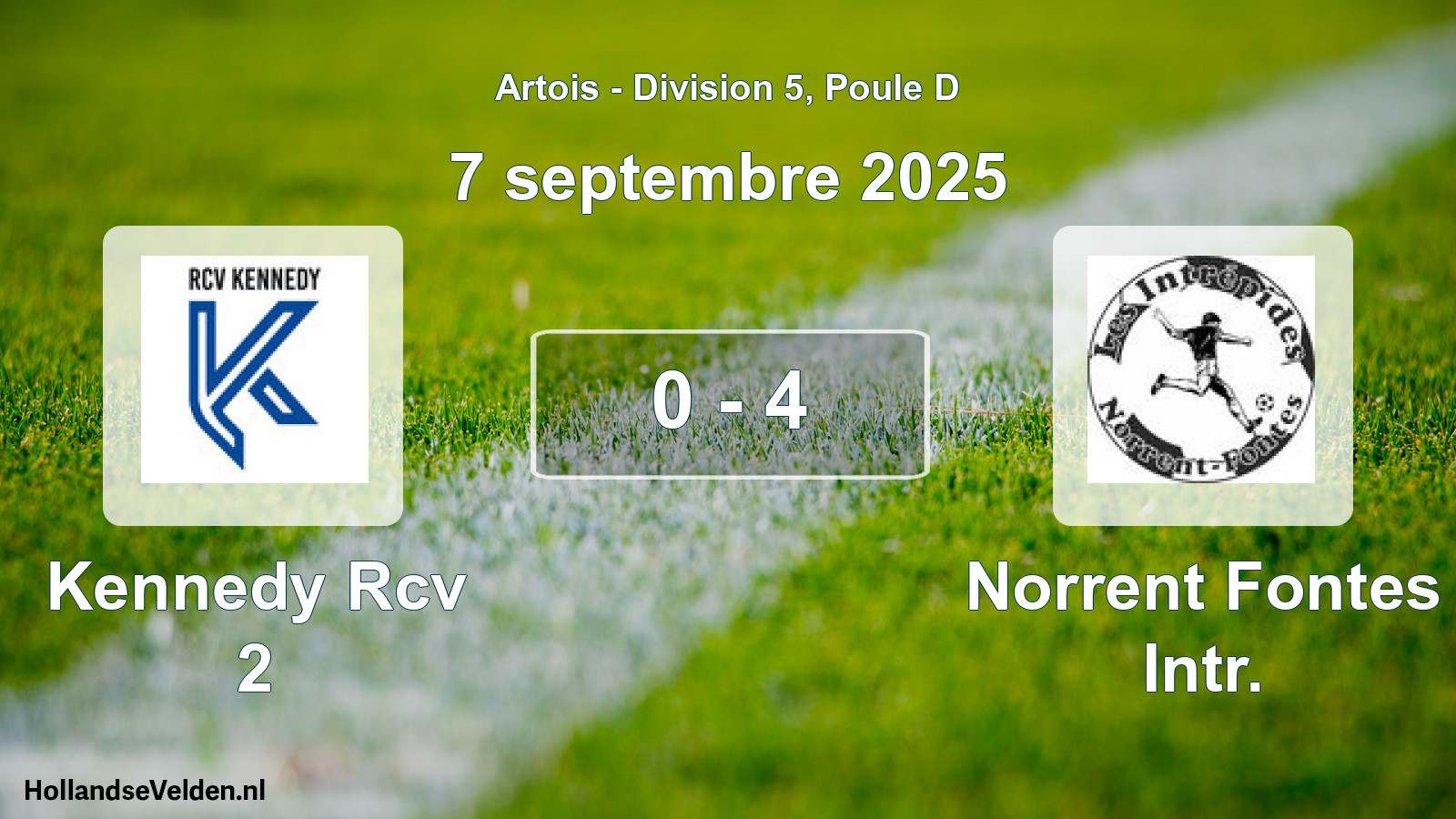 Match joué: Kennedy Rcv 2 - Norrent Fontes Intr. 0 - 4 (7 septembre 2025)