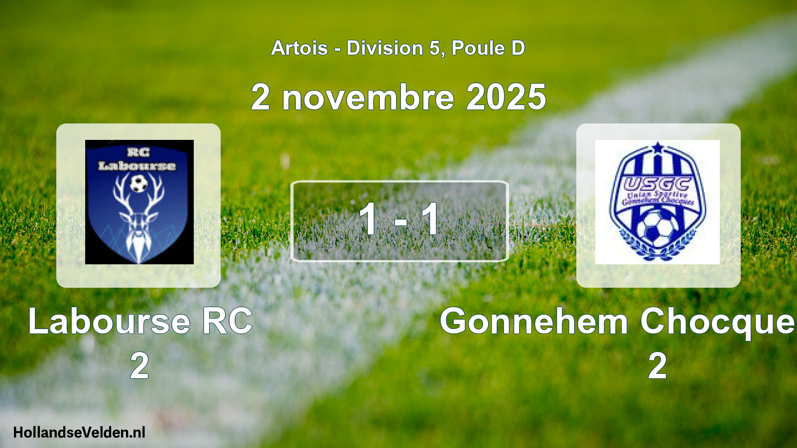 Match joué: Labourse RC 2 - Gonnehem Chocques US 2 1 - 1 (2 novembre 2025)