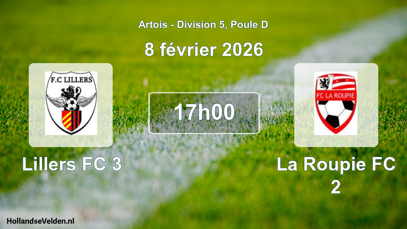 Scheduled Match: Lillers FC 3 - La Roupie FC 2 (8 February 2026)
