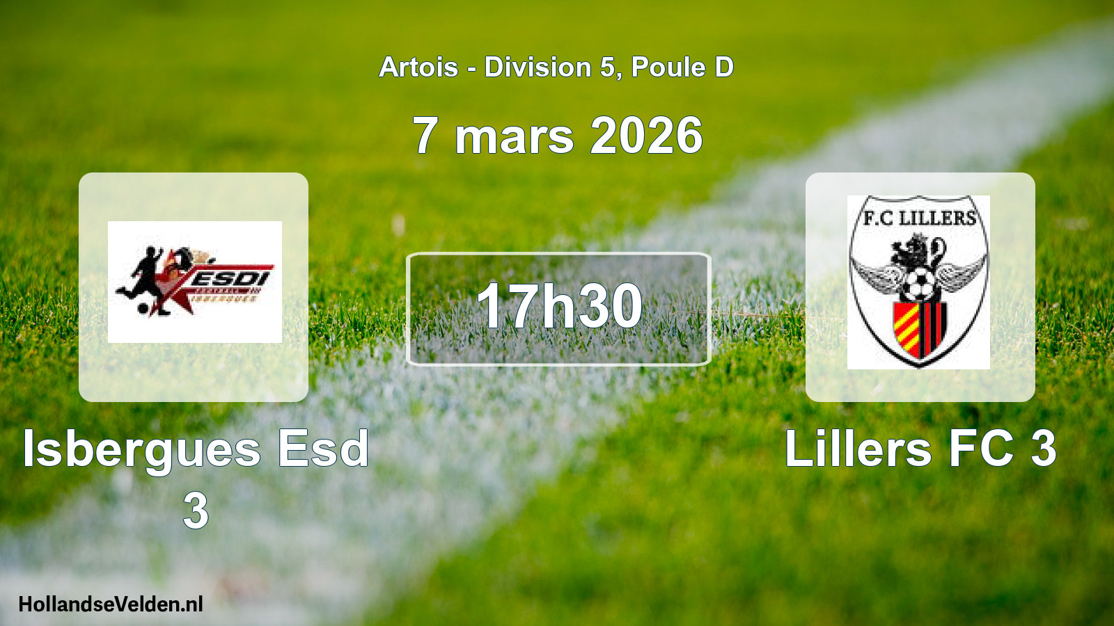 Match programmé: Isbergues Esd 3 - Lillers FC 3 (7 mars 2026)