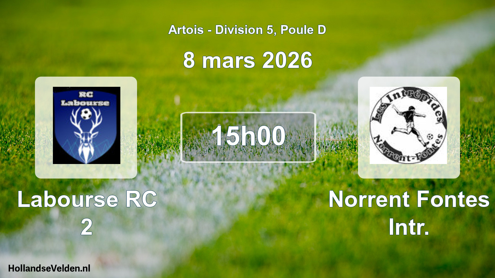 Match programmé: Labourse RC 2 - Norrent Fontes Intr. (8 mars 2026)