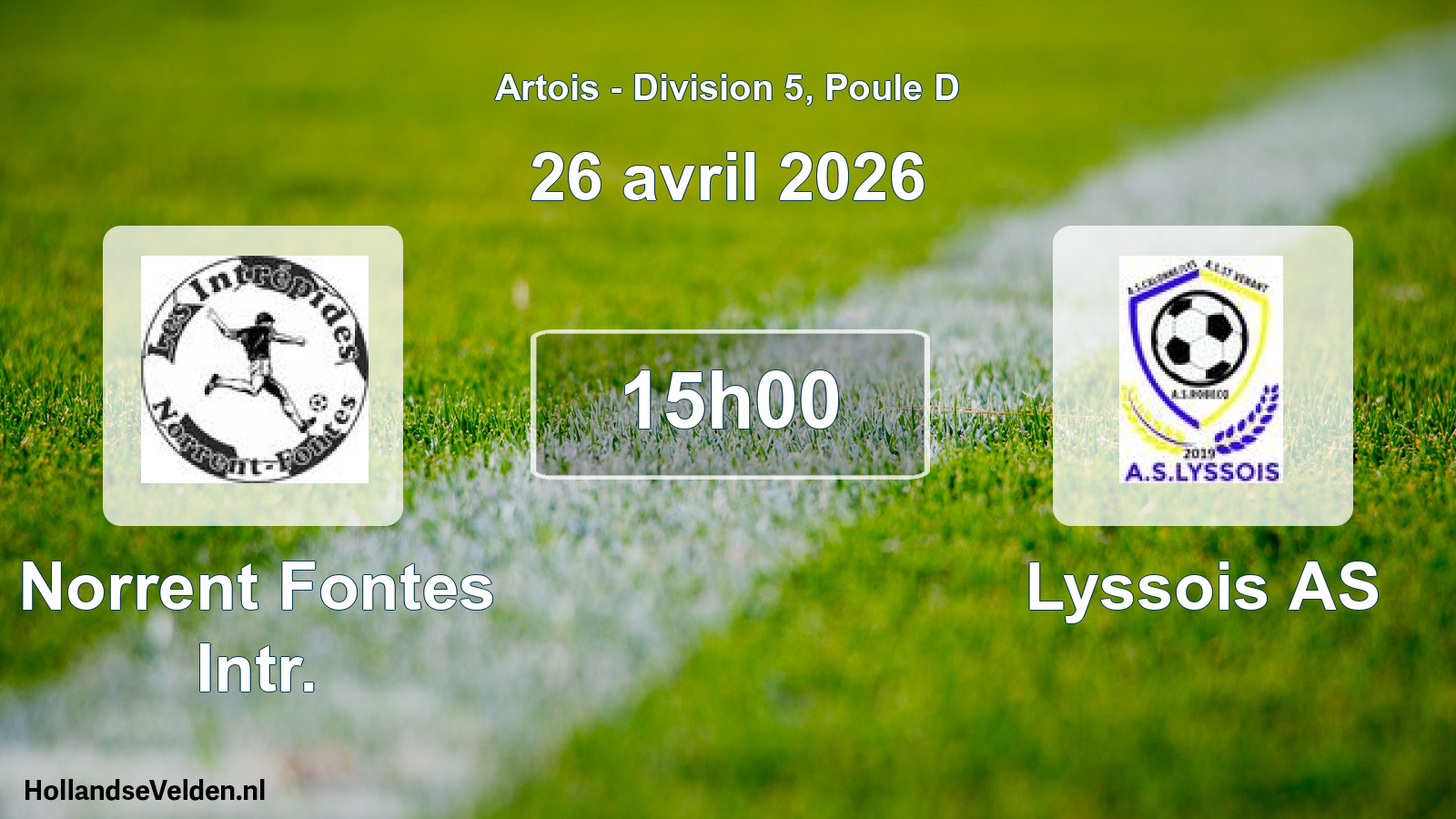 Scheduled Match: Norrent Fontes Intr. - Lyssois AS (26 April 2026)